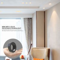 Boîtier de downlight fixe IP20 en aluminium moulé sous pression MR11 GU10, découpe 55x25mm, ouverture avant 52mm, ampoule remplaçable