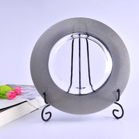 Assiettes de présentation argentées de 8 pouces pour table à manger, assiettes de luxe en gros pour mariage