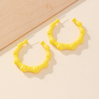Nouvelle résine grand cerceau boucles d'oreilles pour femmes Rock Punk géométrique grand cercle bambou boucle d'oreille mode fête bijoux
