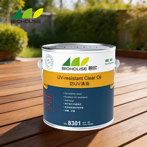 Biohouse 8301 0.75L Olio Trasparente Opaco Resistente ai Raggi UV, Cera Naturale per Oli Vegetali, Copertura 5.6-6.7 mq per Rivestimento Esterno di Legno e Decking - Product Image 3