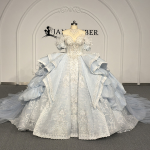 ชุดราตรีงาน Quinceanera รุ่น Gt003-Pz ดีไซน์หรูหรา ประดับลูกปัดวิบวับที่ตัวเสื้อ แต่งผ้าลูกไม้ลายดอกไม้เป็นชั้นๆ ทรงบอลเดรส ยี่ห้อ Jancemebr - Product Image 1