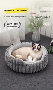 Doppelt Gestreiftes Samt-Haustierbett Großes Hundebett Hoher Ästhetischer Wert Atmungsaktive und Warme Haustiermatte Saisonale Haustierbedarfsartikel Hundebett - Product Image 6