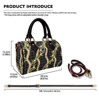 Sac fourre-tout pour femme de haute qualité et durable avec fermeture éclair, imprimé hawaïen, avec longue bandoulière portable