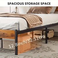 Lit en fer simple ou double 1,2m 1,5m 1,8m 2m avec tête de lit épaissie, cadre métallique, sans matelas, pour appartement ou maison, modèle T03