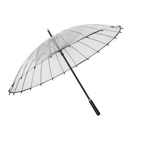 23 Inch 24 Ribs Transparent Straight <b>Umbrella</b> Clear View <b>Windproof</b> Long Handle Manual Open Custom Logo See Through <b>Umbrellas</b> - Product Image 2