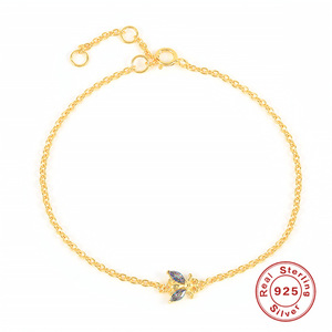 สร้อยข้อมือรูปผึ้งฝังเพชรหลากสีเงินแท้ S925 สำหรับผู้หญิง - Product Image 2
