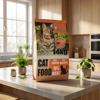 Wimow 14kg Nourriture sèche pour chats à haute teneur en protéines Poulet/Saumon pour toutes les races, Formule à ingrédients limités, Vitamines et Minéraux, Sensible