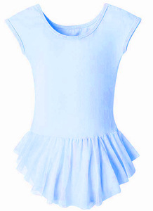 Body da <span class=keywords><strong>ballerina</strong></span> per bambine in cotone a maniche corte con fiocco e gonna tutù in chiffon a rete per danza e ginnastica - Product Image 3