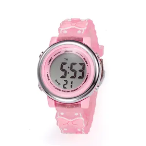 Bow pc jam tangan digital Pria Wanita, jam tangan olahraga luar ruangan tahan air logo kustom dengan kotak baja tahan karat