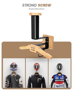 Support de cintre d'affichage de <span class=keywords><strong>casque</strong></span> en bois de pin avec crochets de montage support de <span class=keywords><strong>casque</strong></span> suspendu support de présentoir de <span class=keywords><strong>casque</strong></span> de <span class=keywords><strong>moto</strong></span> support <span class=keywords><strong>mural</strong></span> - Product Image 4