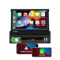 Unidad Principal Universal con Pantalla Táctil de 7 Pulgadas, Carplay Inalámbrico, Android Auto, Reproductor de Audio para Auto Android Retráctil de 1 Din
