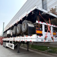 Semi-remorque plateau pour transport de conteneurs 2/3/4 essieux, pour conteneurs de 20, 40 et 45 pieds
