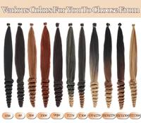 Extensions de cheveux synthétiques en vrac pré-étirées, ondulées, style French Curl Ombré de 18 pouces, directement de l'usine, pour revendeurs