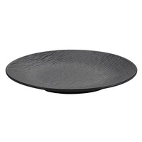 Assiette en mélamine moderne et minimaliste, aspect porcelaine émaillée noire, plat de service pour hot pot, plateau de barbecue, assiette plate pour steak, pour hôtels