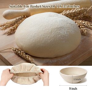 Ensemble de paniers ovales en rotin tressé pour la levée du pain au levain, avec doublure - Product Image 2