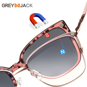 Lunettes de soleil polarisées pour femmes de style européen, grande monture, design papillon magnétique en acier inoxydable, protection UV400 pour la conduite - Product Image 4