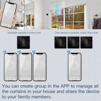 Interruptor Inteligente WiFi LangYeao con Panel Táctil de Vidrio Curvo 2.5D para Persianas Enrollables y Contraventanas, Control por Aplicación, Compatible con Alexa y Google Home