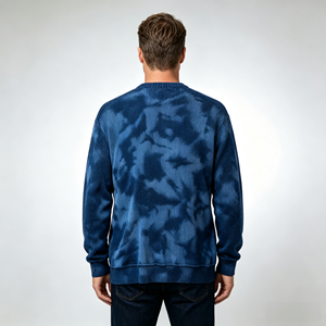 Suéter de Punto Tie Dye para Hombre, Cuello Redondo, Manga Larga, Estilo Casual Urbano - Product Image 3