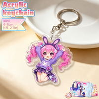 Porte-clés personnalisé en acrylique transparent avec logo sur mesure, figurine d'anime, breloque pour promotion et souvenirs