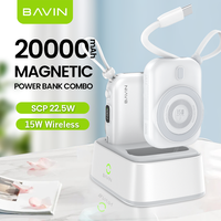 BAVIN PC1130 20000mah 22.5W Travel 15W Fast Wireless Charging Power Bank avec câble de chargeur de type C