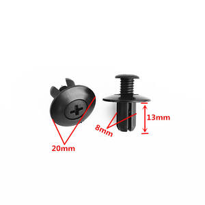Clips de Sujeción de Acero de 8mm, Remaches Negros Universales para Parachoques y Guardabarros de Coche, Accesorios Automotrices Forjados para Reequipamiento/Actualización - Product Image 3