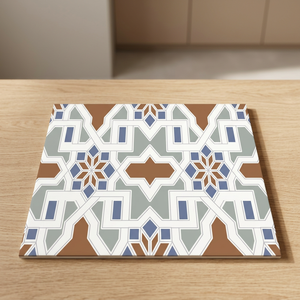 Carreaux de sol en céramique de porcelaine mate marocaine 40x40cm, design intérieur de salle de bain avec finition 3D - Product Image 3