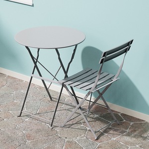 Foldable Metal Outdoor Dining Patio Set with <b>Stackable</b> <b>Chairs</b> for Home <b>Garden</b> Balcony Coffee Shop & Leisure Areas - Product Image 6