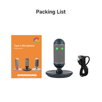 Micrófono de Escritorio USB Yarmee Mejorado, Micrófono de Condensador Cardioide de 192kHz 24bit RGB para Streaming, Grabación y Juegos