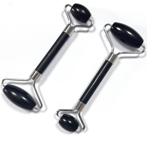 Double <b>Heads</b> Roller Black Xiuyan Jade Facial <b>Massage</b> Tool - Product Image 6