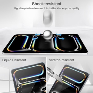 Protector de Pantalla de Vidrio Templado para Tableta, Película Protectora HD Clear 2.5d para <span class=keywords><strong>iPad</strong></span> <span class=keywords><strong>Pro</strong></span> 11 2024, 1 Paquete - Product Image 4