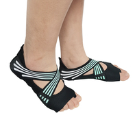 Chaussettes de yoga et de Pilates pour femmes, respirantes, antidérapantes, avec sangles, chaussures de sport, fitness, danse sur barre, vêtements de yoga