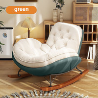 Vente directe usine Fauteuil à bascule de loisirs durable et moderne en tissu technologique effet cuir avec coussin d'assise et repose-pieds carré