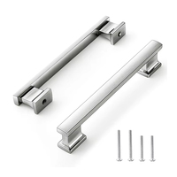 Poignée de meubles en alliage de Zinc argent de luxe 28mm réglable pour chambre à coucher commode hôtel extérieur armoires de cuisine salon tiroir