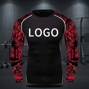 เสื้อรัดกล้ามเนื้อ BJJ สำหรับกีฬาต่อสู้ MMA ยิวยิตสู โนกิ UFC แขนยาว ป้องกันรังสียูวี UPF50+ ระบายอากาศได้ดี เป็นมิตรกับสิ่งแวดล้อม แห้งเร็ว - Product Image 3