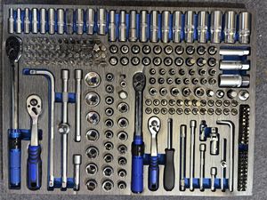 Juego de Herramientas de Reparación para el Hogar y Automóvil de 467 Piezas de Acero al Carbono con Carro de Almacenamiento Portátil y Gabinete - Product Image 5