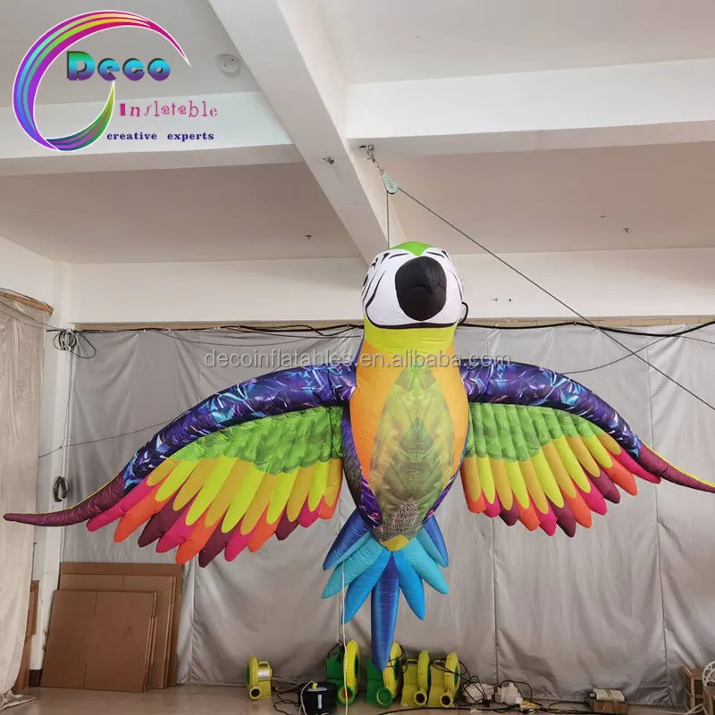 नाइटक्लब छत की सजावट के लिए उच्च गुणवत्ता वाला हैंगिंग इन्फ्लैटेबल तोता इन्फ्लैटेबल पक्षी मॉडल