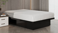 Cadre de lit plateforme Queen en métal avec panneaux latéraux, 60x80x16 pouces, noir, aucun sommier tapissier nécessaire, qualité commerciale, Uetco