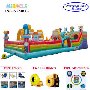Grand château gonflable commercial sur le thème des animaux, avec toboggan, en PVC, pour <span class=keywords><strong>location</strong></span> en extérieur - Product Image 1