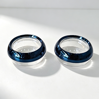 Pots cosmétiques vides Spot 50g, corps de pot transparent avec couvercle à vis électroplaqué bleu foncé, pots de rangement pour safran
