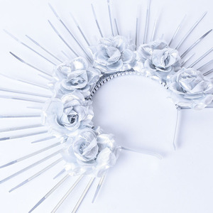 تاج هالو ذهبي فضي من شينجلان ، غطاء رأس ماري آلهة ، للنساء ، غطاء رأس للهالوين تأثيري - Product Image 4