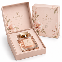 Boîte cadeau de parfum rose blush personnalisée en usine, emballage rigide en papier de luxe avec logo pour flacon de parfum féminin