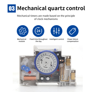 Interruptor de tiempo de carril DIN SUL180, interruptor de temporizador mecánico, interruptor de tiempo de Control de temporizador programable de <span class=keywords><strong>24</strong></span> <span class=keywords><strong>horas</strong></span>, 220VAC 16A - Product Image 4