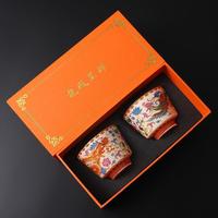 Ensemble de tasses à thé et soucoupes en céramique vintage, cadeau pour les amis étrangers, design de glaçure caractéristique chinoise, origine Dehua pour les étrangers