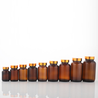 Flacon en verre ambré à large bouche pour capsule avec bouchon 60ml 75ml 100ml 120ml 150ml 200ml 250ml 300ml 400ml 500ml ml