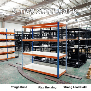 Estantería de Almacenamiento de Acero de 5 Niveles de Alta Resistencia AOCHEN, Capacidad de Carga de 150 kg, Recubrimiento en Polvo, Ensamblaje sin Tornillos, Ajustable - Product Image 3