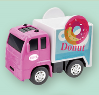 Mini camion à lait avec logo personnalisé Modèle réduit de camion jouet de dessin animé mignon avec autocollant personnalisé en plastique