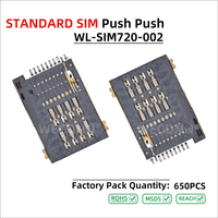 WECONN WL-SIM720-002 6PIN+2 H=1.80mm Push-Push Dengan Saklar Deteksi Soket Konektor Kartu SIM