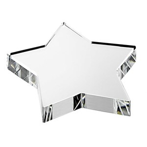 Crystal Star Paperweight 90Mm H19Mm Clear <b>Glass</b> Office <b>Desk</b> Decor - Product Image 1