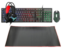 Clavier et souris de jeu 4 en 1, casque de jeu filaire avec rétroéclairage rvb, combo de jeu pour ordinateur PC portable