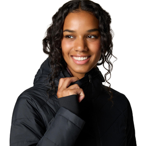 Veste à glissière réversible classique personnalisée pour femmes Long manteau bouffant col à capuche imperméable Sports de plein air en Polyester Durable - Product Image 5